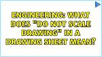 Question: Do Not Scale Drawing Definition