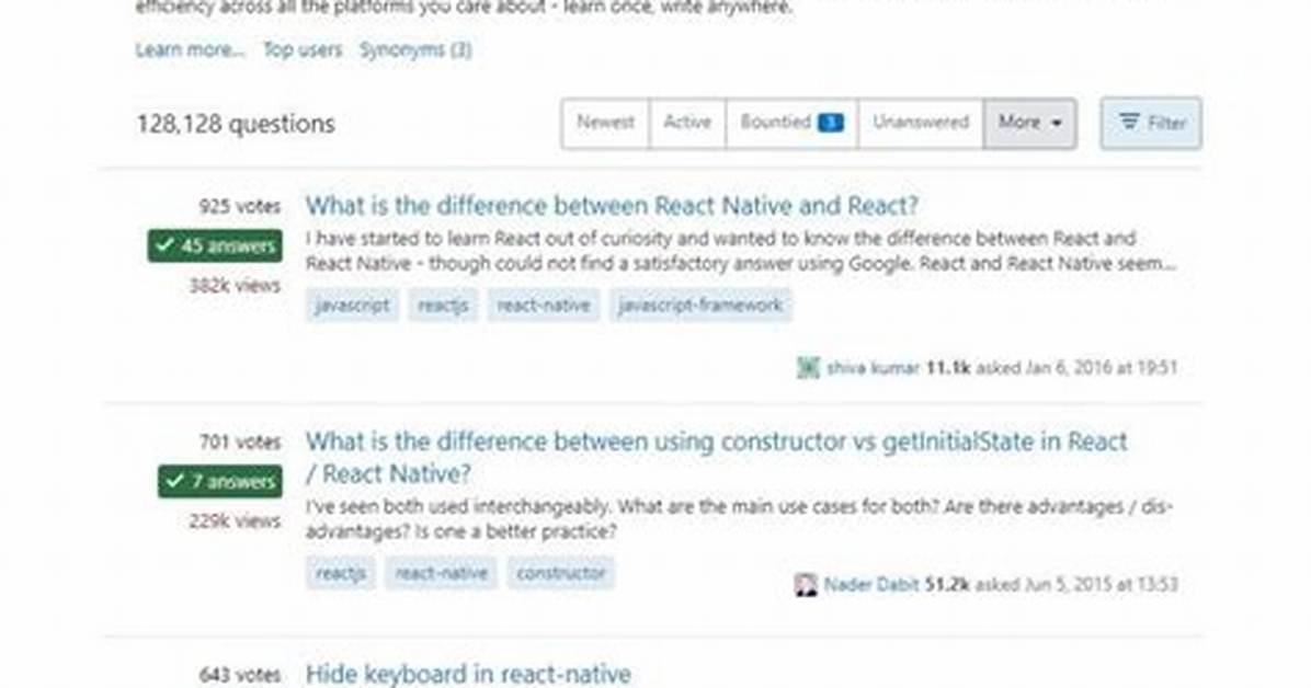Questions Tagged [React-Native]
