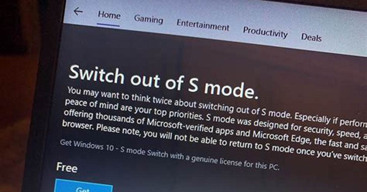Quick Answer: Can Windows 10 S Mode Be Disabled?