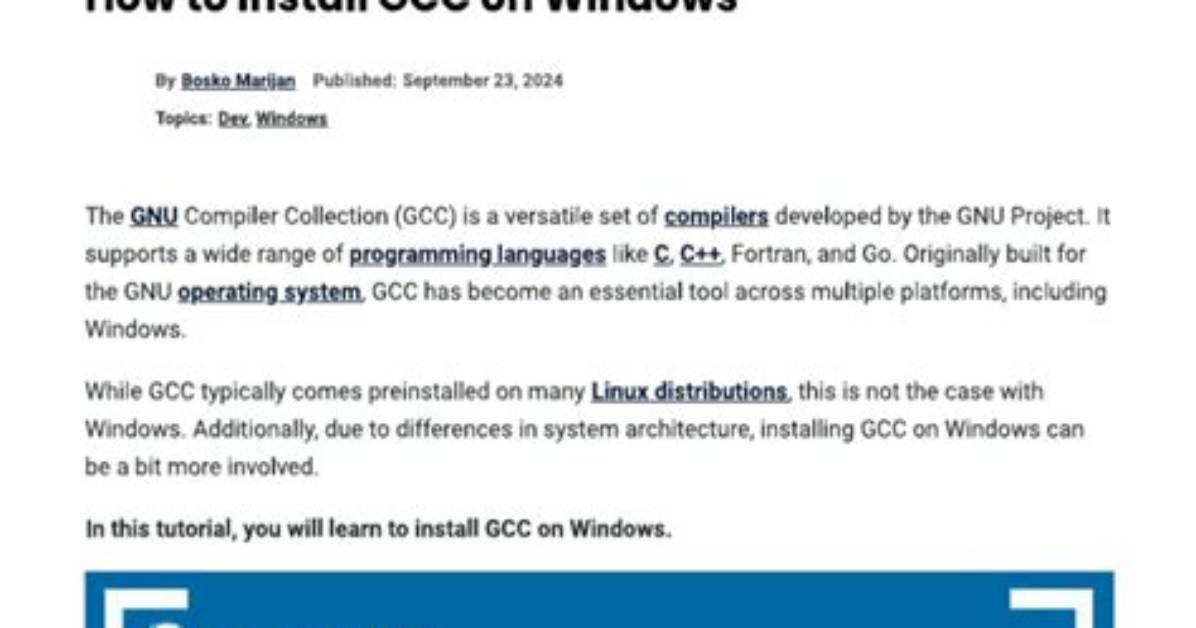 Quick Answer: How Do I Install Gcc on Linux?