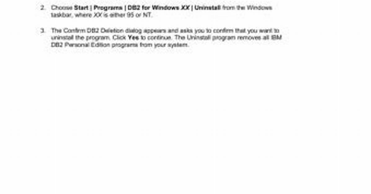 Quick Answer: How Do I Uninstall Db2 from Windows 10?
