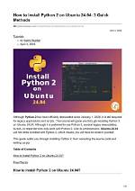 Quick Answer: How to Install Python 2.7 on Ubuntu?