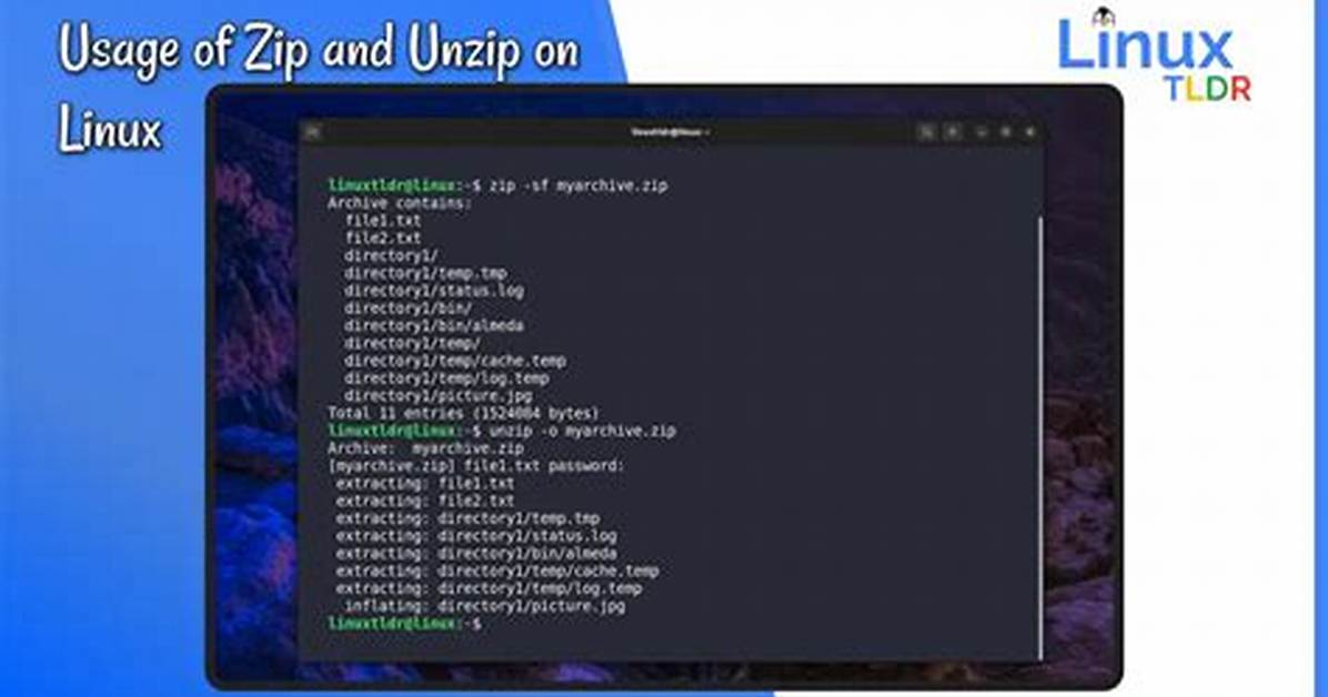 Quick Answer: How to Unzip Linux?