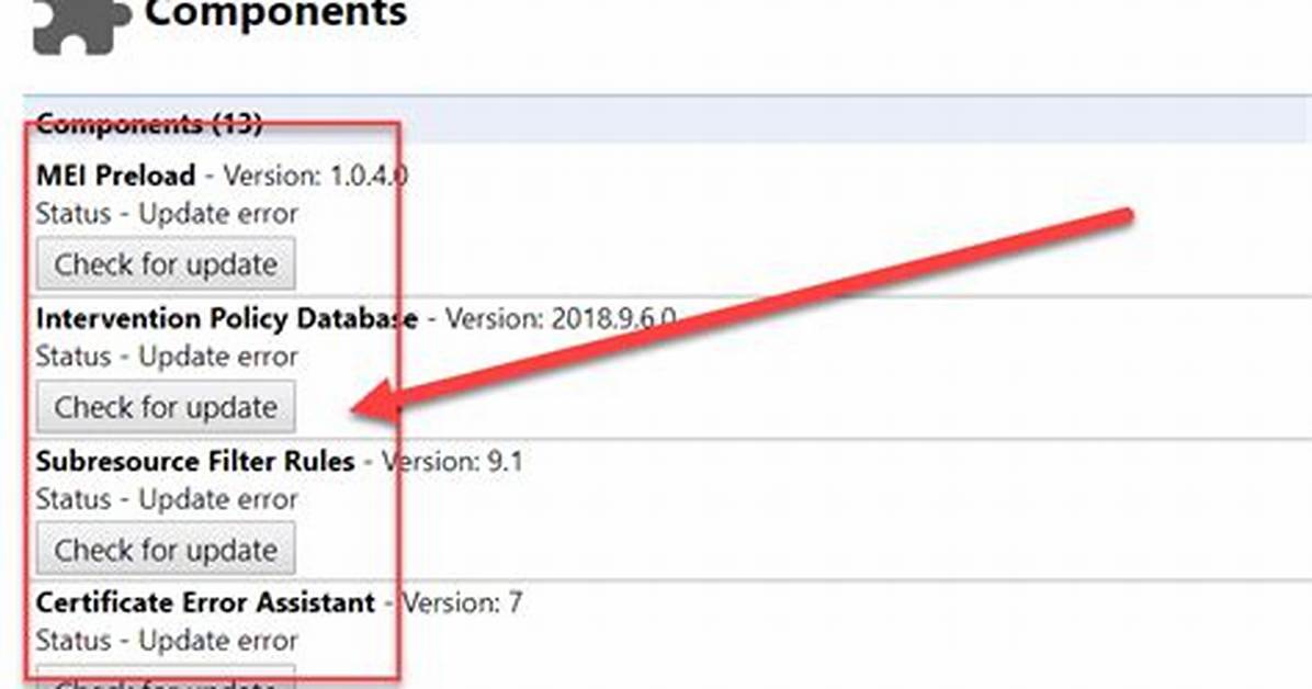 Quick Answer: How to Update Components Chrome