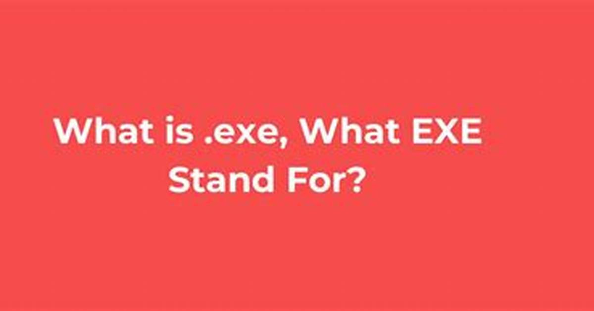 Quick Answer: What Does Exe Stand For