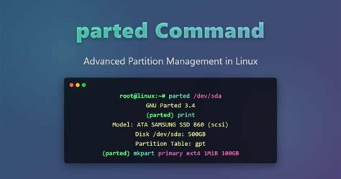 Quick Answer: What Is Parted Command in Linux?