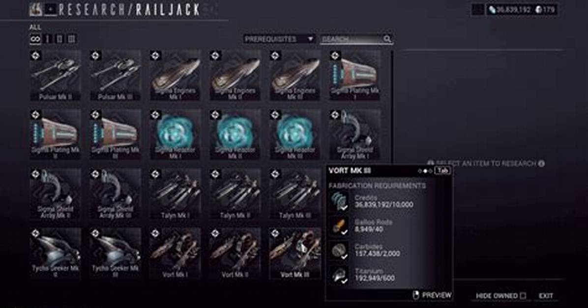 Railjack Components Guide - Progametalk