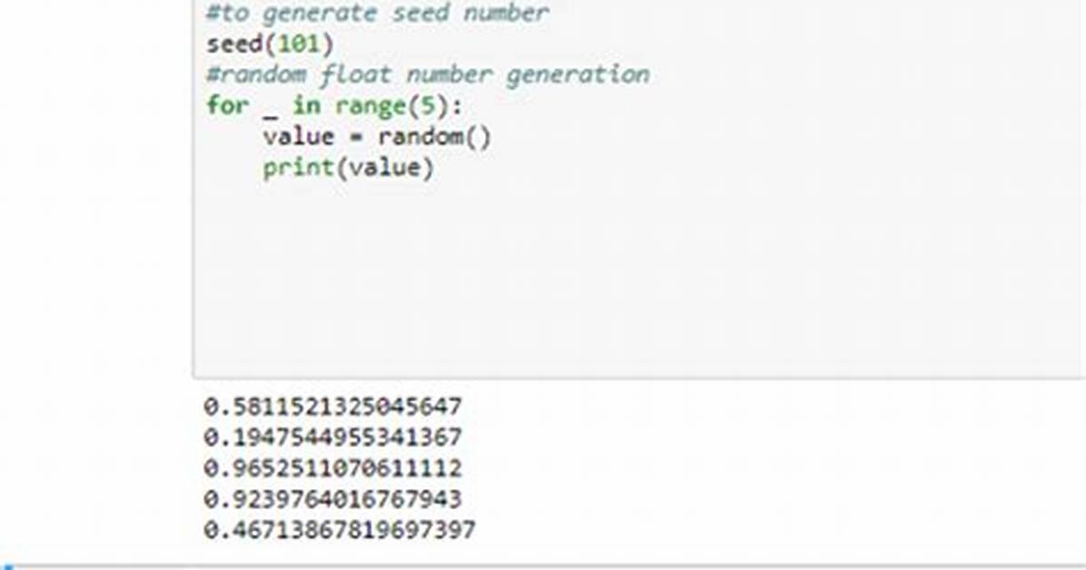Random Float Number Generation
