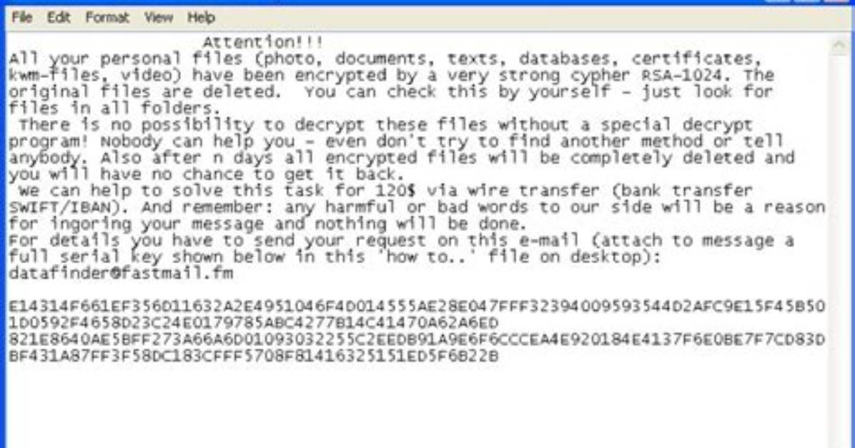 Ransom: Win32/Gpcode. D