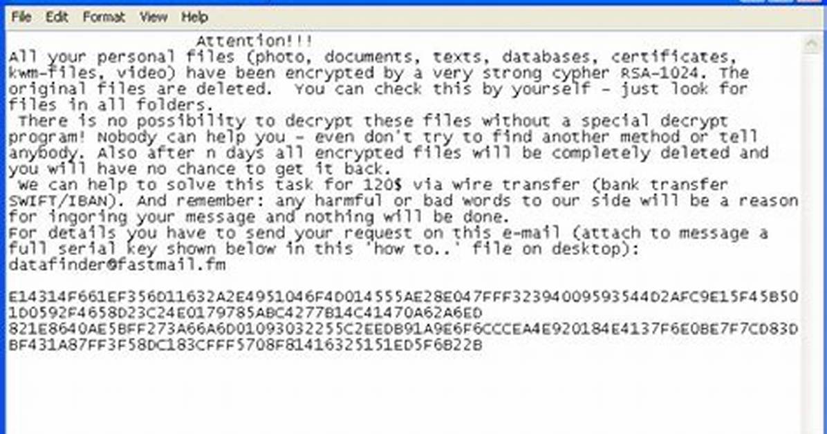 Ransom: Win32/Gpcode