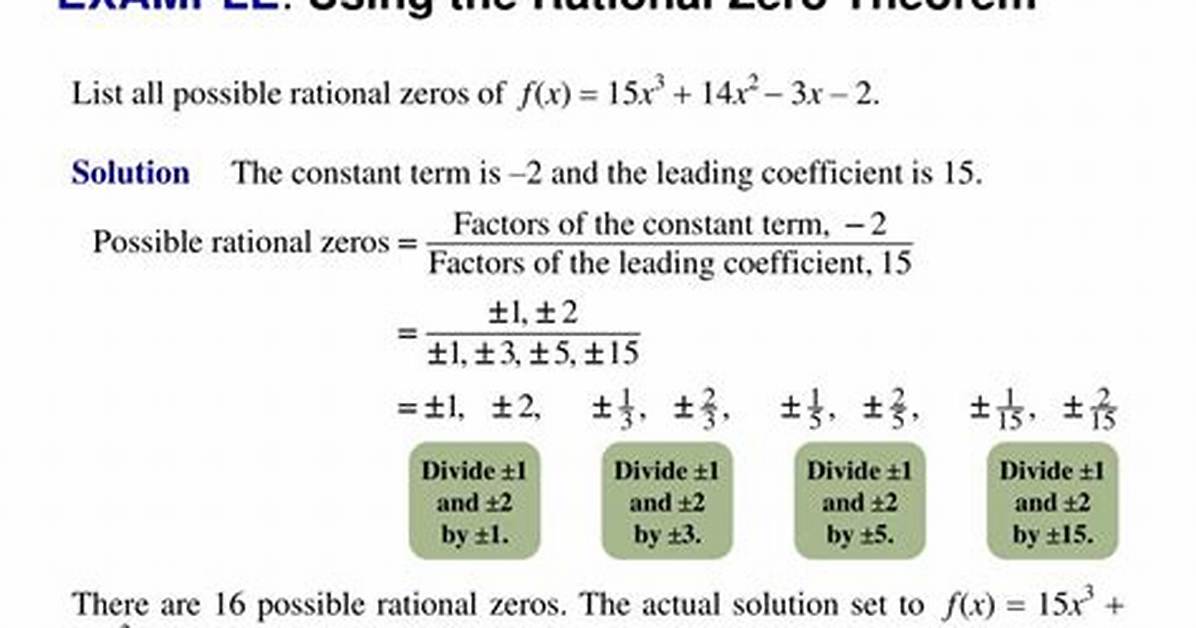 Rational Zero Theorem