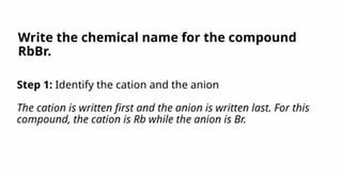 Rbbr Compound Name