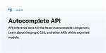 React - Autocomplete Calling Api