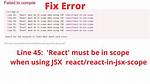 'React' Must Be in Scope When Using Jsx React/React-in-Jsx-Scope?