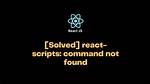 React-Scripts: Command Not Found