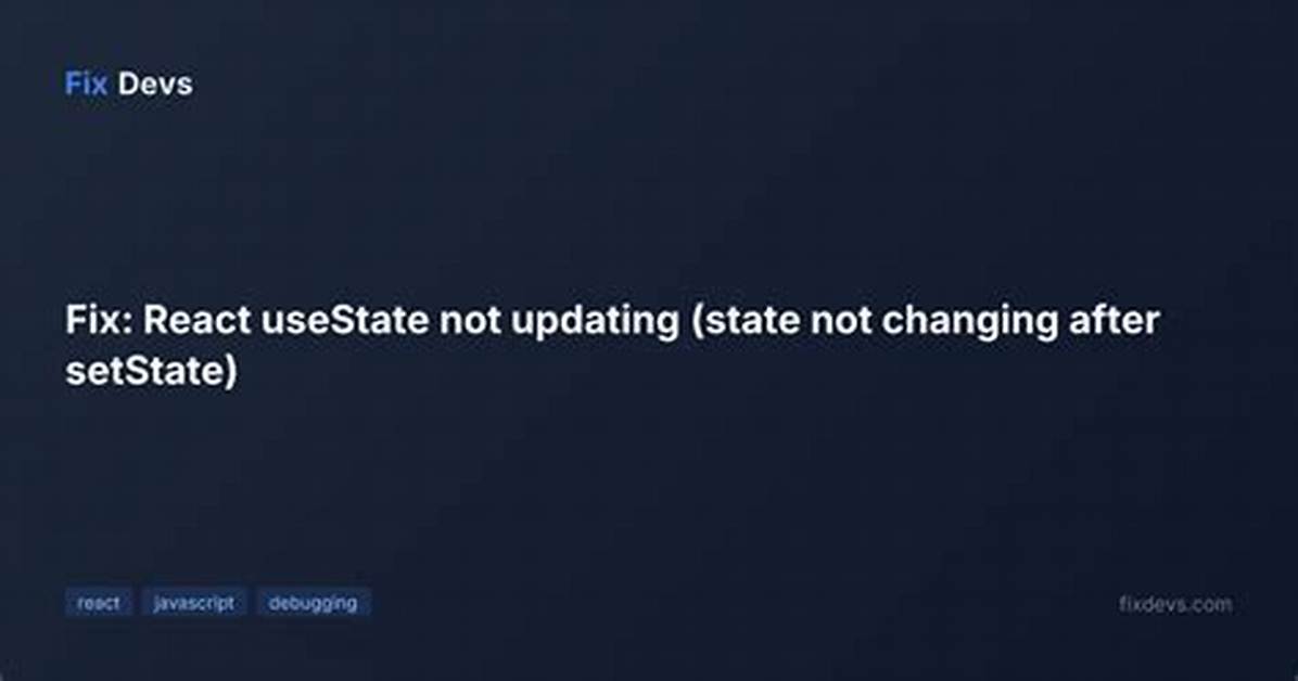 React setState Not Updating State