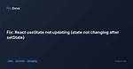 React setState Not Updating State