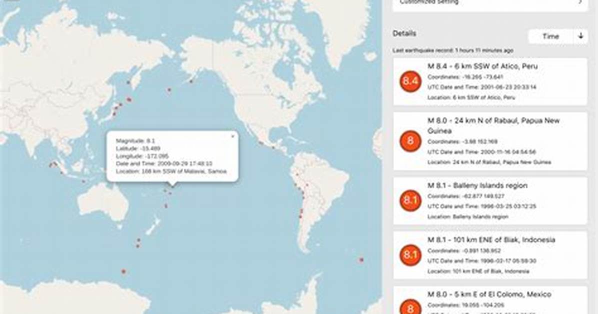 Real-Time Interactive Earthquake Map