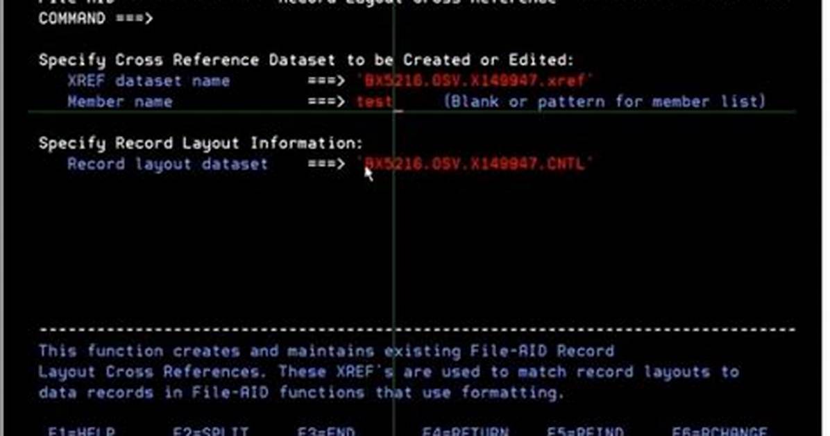 Record Layout Cross Reference (7) - Documentation for Bmc Compuware File-Aid/Mvs 21.01