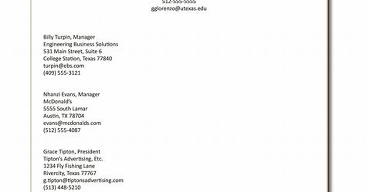 Reference Sheet Example