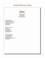 Reference Sheet Example