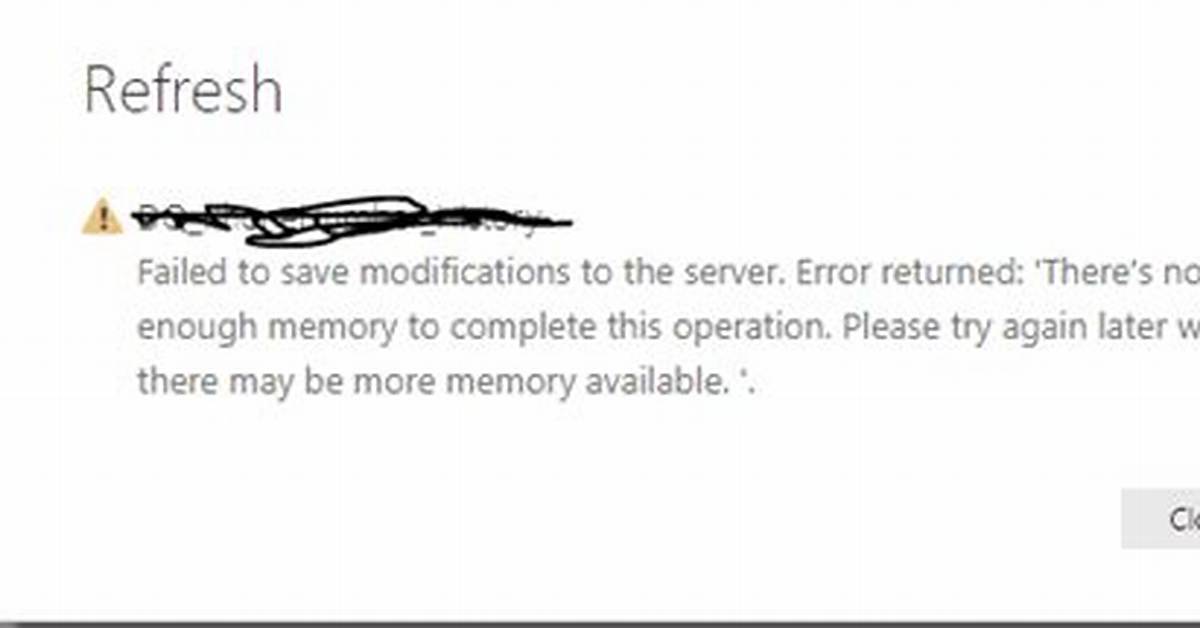 Refreshing Error Stating Memory Not Enough in Power Bi