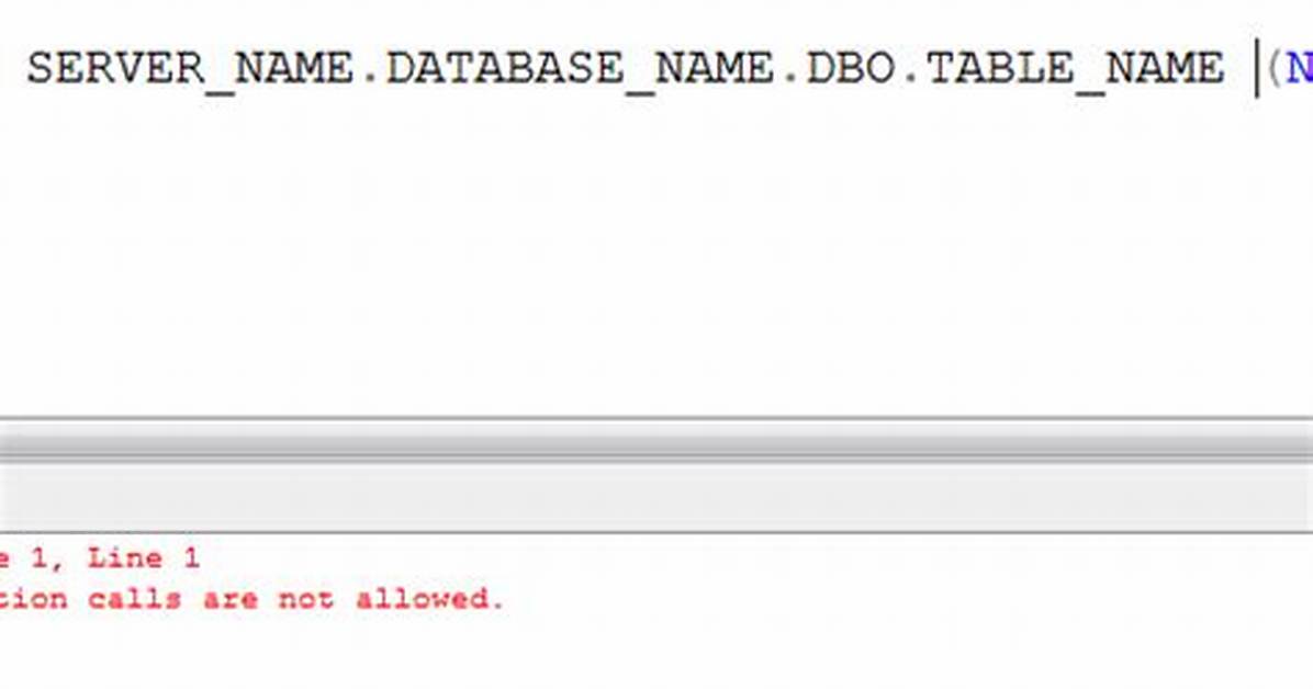 Remote Table-Valued Function Calls Are Not Allowed