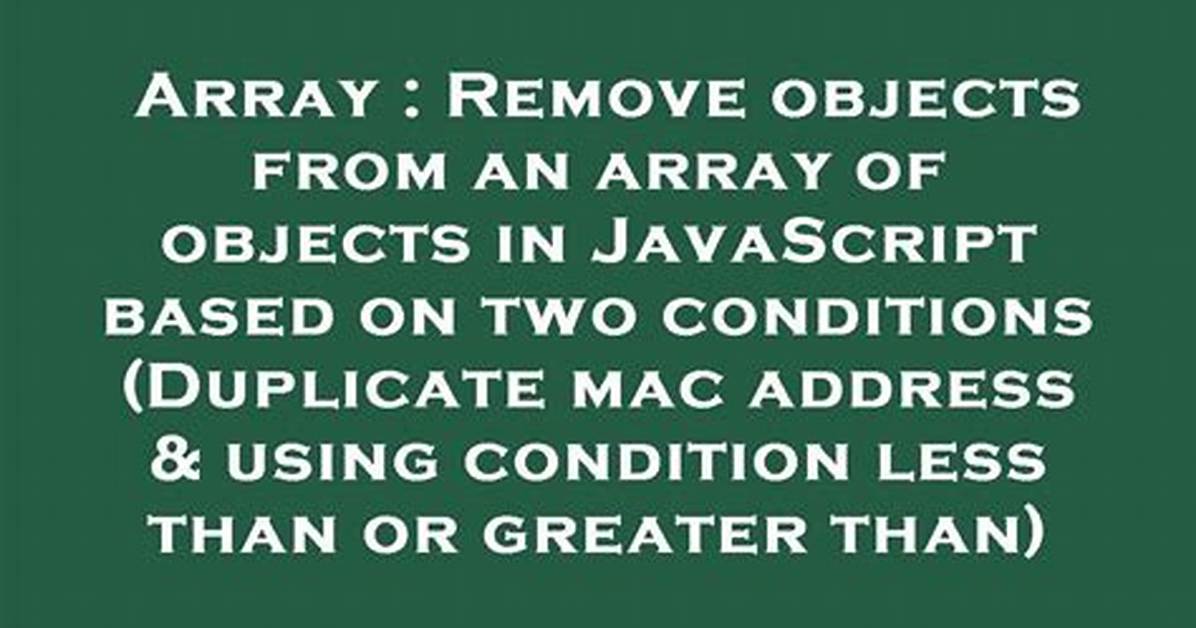 Remove Array Element Based on Object Property