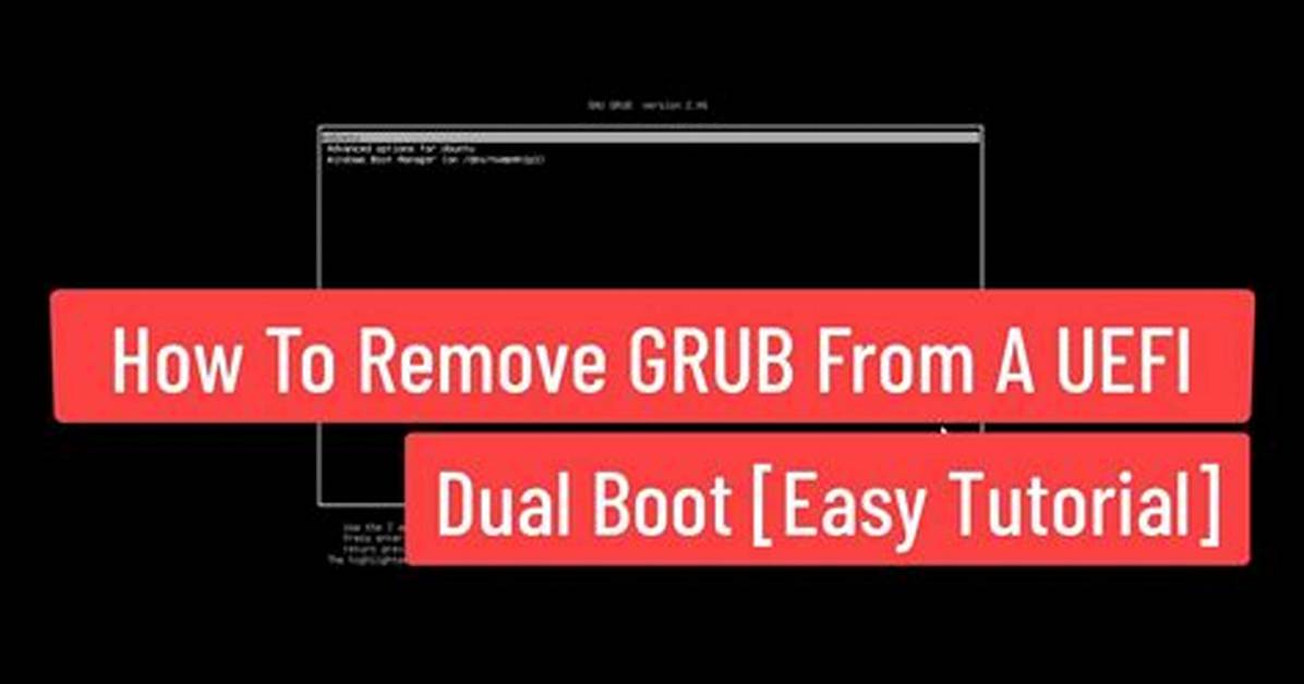 Remove Grub and Keep a Linux System