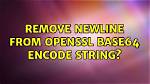 Remove Newline from Openssl Base64 Encode String? [Closed]