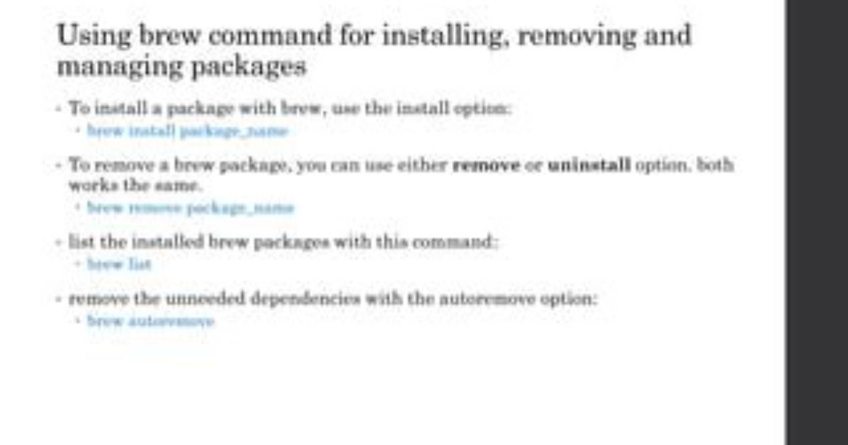 Remove Package Installed by Brew