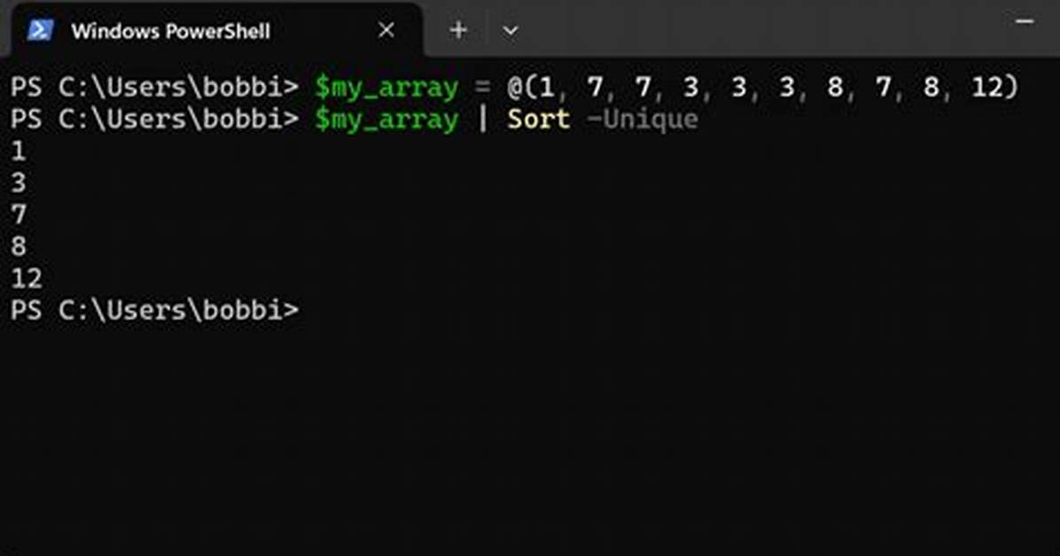 Removing Duplicate Values from a Powershell Array