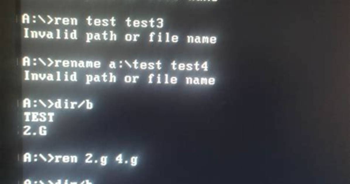 Rename Command in Dos