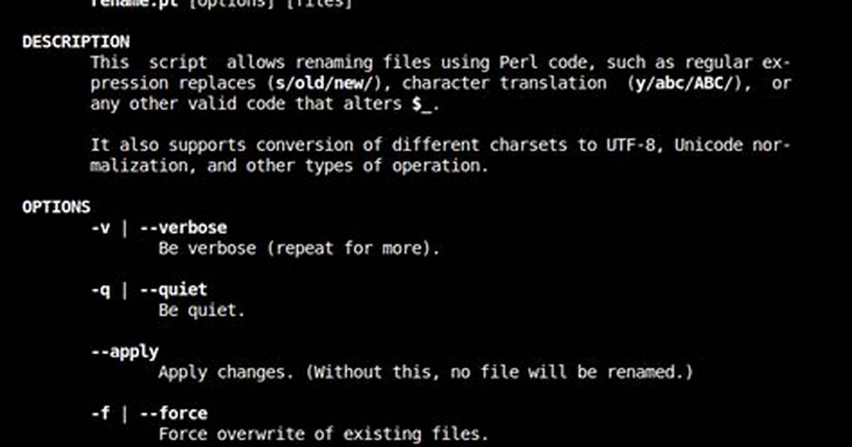 Rename Command with Perl Expression