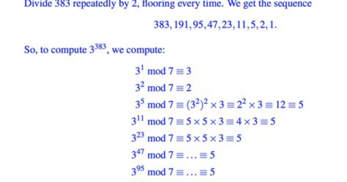 Repeated Squaring Techniques