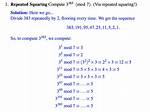 Repeated Squaring Techniques