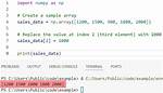 Replace All Elements of Python Numpy Array That Are Greater Than Some Value