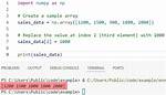 Replace Values of a Numpy Index Array with Values of a List