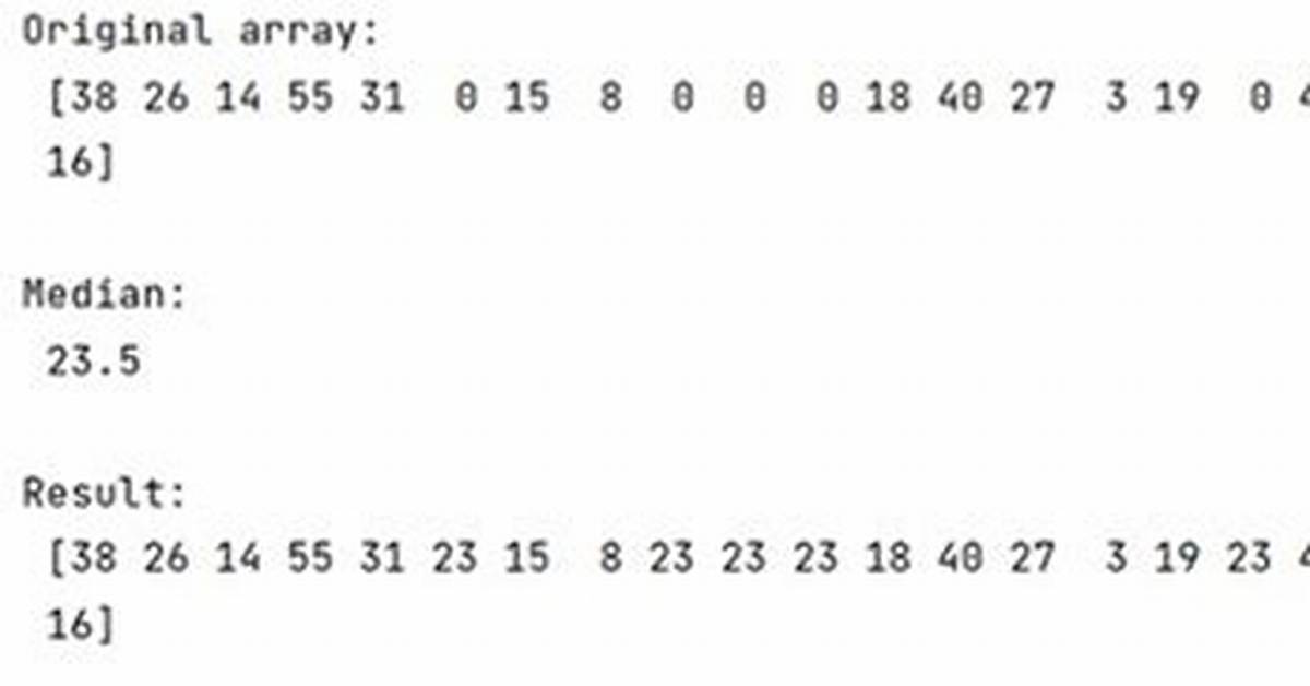 Replace Zeroes in Numpy Array with the Median Value