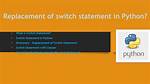 Replacements for Switch Statement in Python?