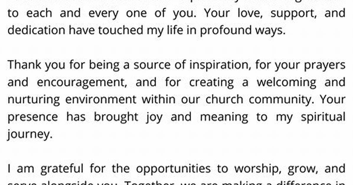 Response from a Congregation