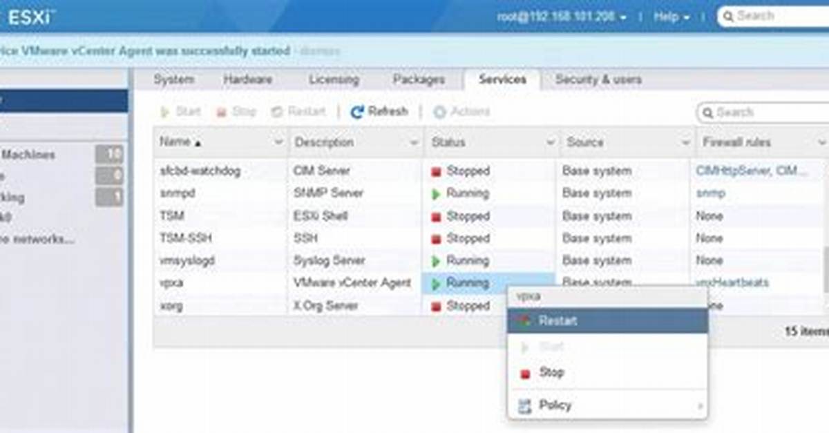 Restart Vmware Tools