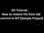 Restore File from Old Commit in Git