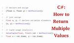 Returning Multiple Values from a C++ Function
