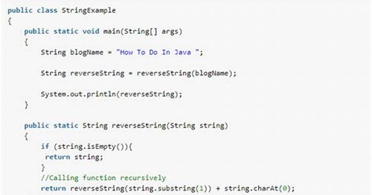 Reversing a String with Recursion in Java
