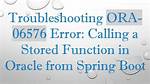 Revisting Ora-06576: Not a Valid Function or Procedure Name for Simple Function Call via Various Database Tools