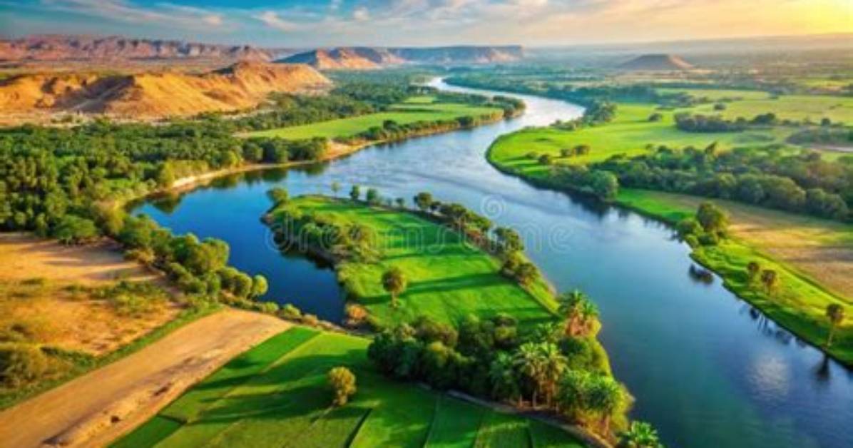 River Flowing Through Egypt