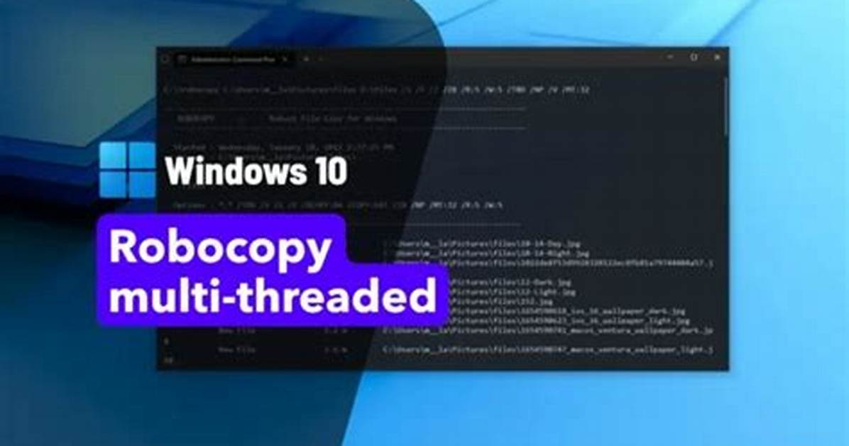 Robocopy Multithreading in Windows 10