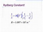 Rydberg Constant Value
