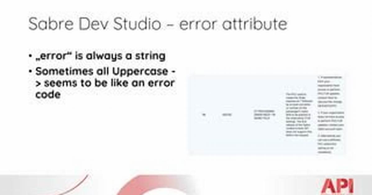 Sabre Profile Error